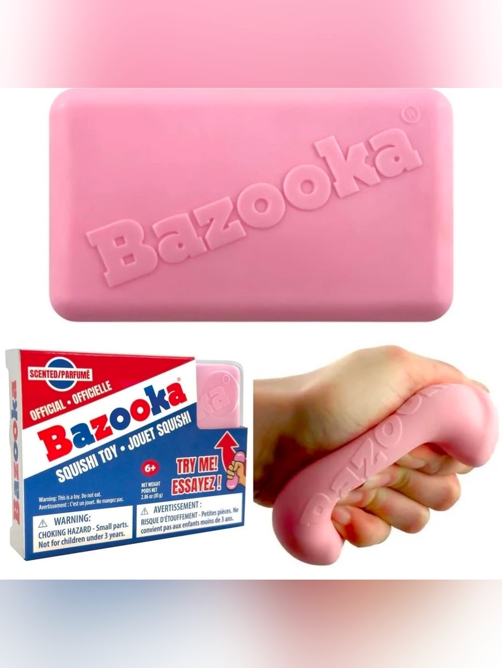 Bazooka Pink Scented Squishy Toy